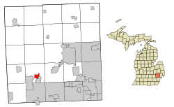 Oakland County Michigan Incorporated and Unincorporated areas Wolverine Lake highlighted